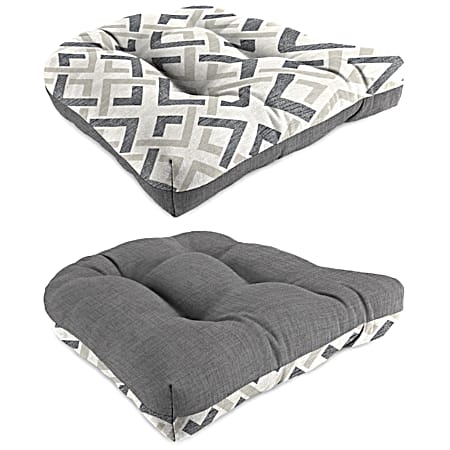 Grey/Diamond Wicker Chair Cushion
