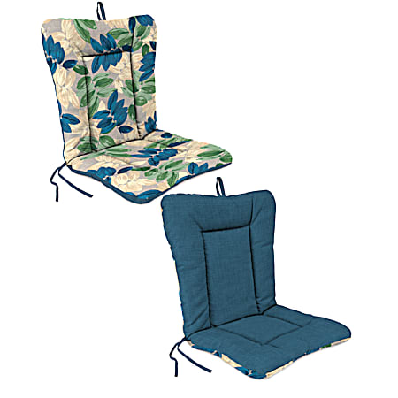 Blue/Green Leaf Wrought Iron Chair Cushion