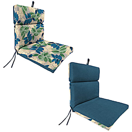 Blue/Green Leaf Universal Chair Cushion