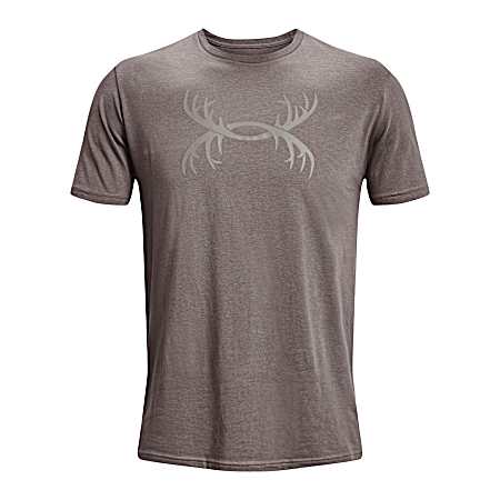 Men's Fresh Clay Antler Graphic Crew Neck Short Sleeve Tee
