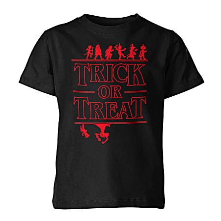 Youth Halloween Trick or Treat Graphic Crew Neck Short Sleeve Tee