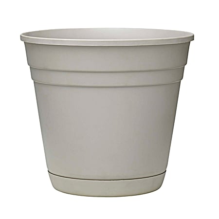 Taupe Riverland Planter w/ Attached Saucer