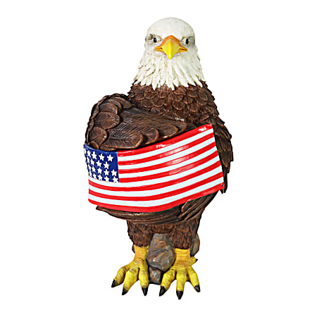 Eagle w/ USA Flag Solar Statue