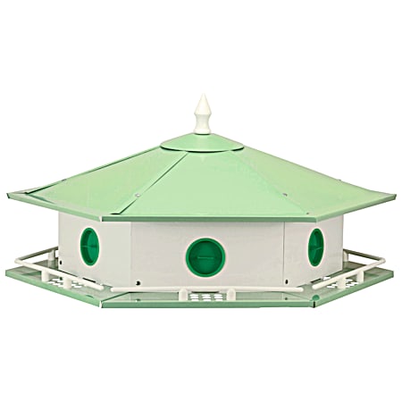 White & Green Aluminum 6 Room Purple Martin House