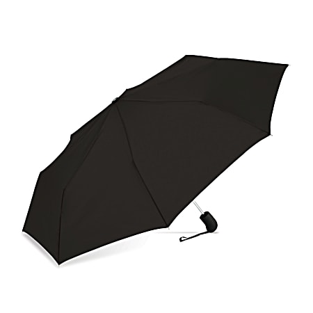 Rain Essentials Black Compact Auto Open Umbrella