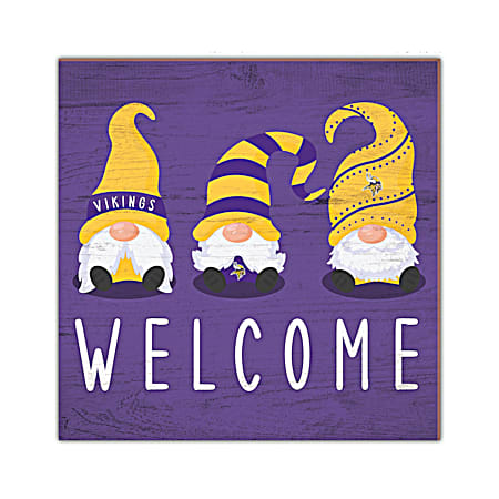 Minnesota Vikings Welcome Gnomes 10 in x 10 in Sign