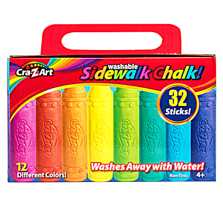 Washable Sidewalk Chalk Box - 32 Ct