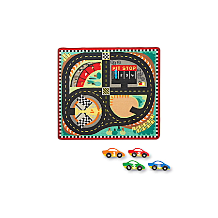 Round the Speedway Race Track Rug & Car Set