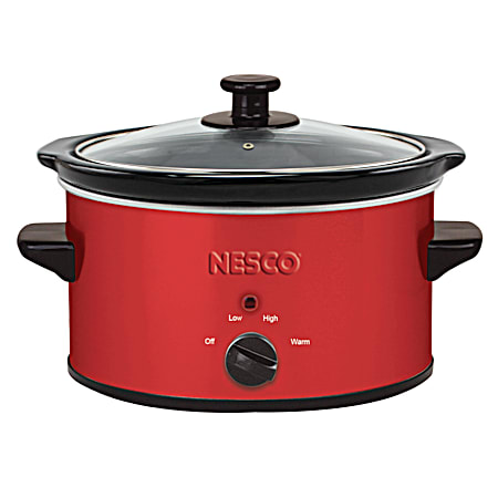 1.5 qt Metallic Red Oval Slow Cooker