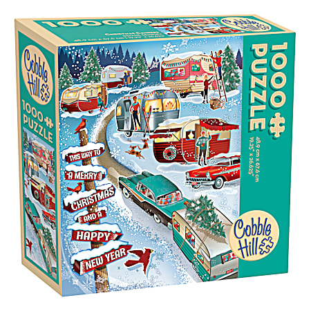 1,000 pc Retro Christmas Jigsaw Puzzle - Assorted