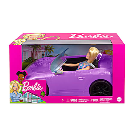 Purple Convertible Vehicle Playset w/ Barbie Doll