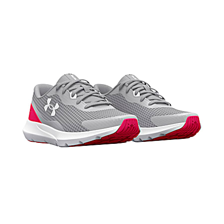 Under Armour Ladies' Grey/Pink Surge 3 Athletic Shoes