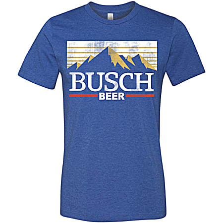 Men's Heather Royal Busch Light Vintage Mountain Short Sleeve Shirt