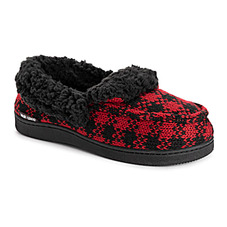 Women's Check Buffalo Red/Black Anais Moccasin Slippers