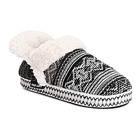 Womens MUK LUKS(R) Magdalena Ruched Slippers - Black/White