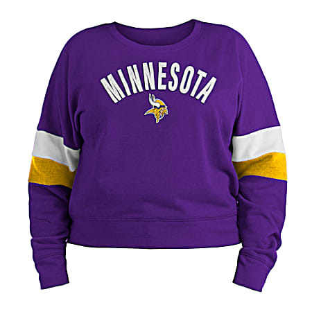 Women's Minnesota Vikings Team Graphic Crew Neck Long Sleeve Fleece Pullover