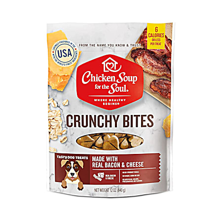 12 oz Bacon & Cheese Crunchy Bites Dog Treats