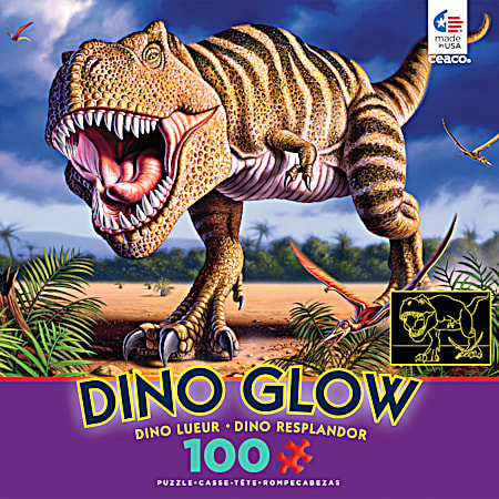 Glow in the Dark Dinosaur Jigsaw Puzzle 100 Pc - Assorted