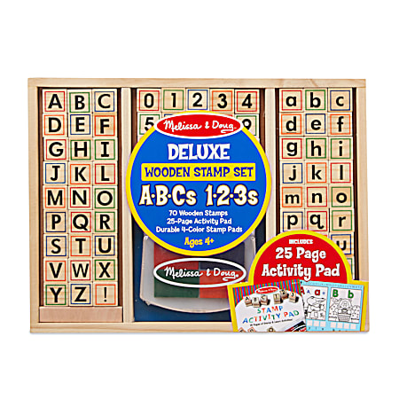 ABCs 123s Deluxe Wooden Stamp Set