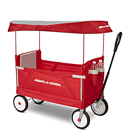 3-in-1 EZ Fold Red Wagon w/Canopy