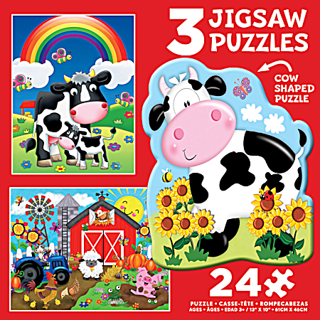 Kids 3-in-1 Puzzle Set - Assorted