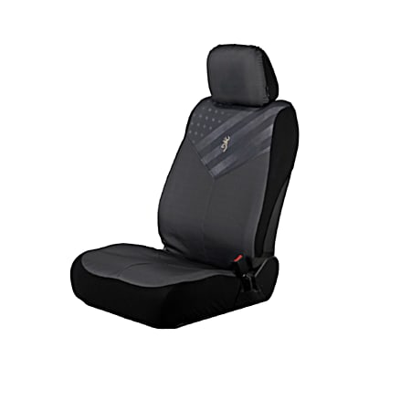 Traditional 2 pc Gray/Flag Lowback Seat Cover
