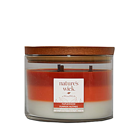 18 oz Nature's Wick Maplewood Trilogy Candle