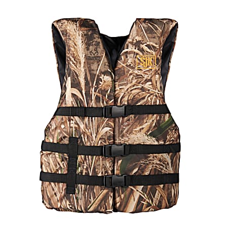 Adult 2-Buckle RealTree Max 5 Camo Fishing Life Vest