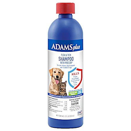 Adams Plus 12 oz Flea & Tick Shampoo w/ Precor