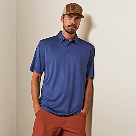Men's Cloudburst Blue Charger 2.0 Short Sleeve Polo Shirt