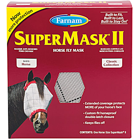 Farnam SuperMask II Horse Fly Mask w/ No Ears Assorted