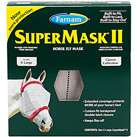 SuperMask II X-Large Fly Mask Without Ears - Assorted