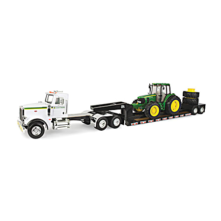 1/16 Scale Big Farm John Deere Semi 7430 Tractor w/ Lowboy Trailer