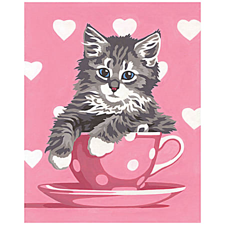 Paint Works Kitten Tea Cup Paint by Number Kit