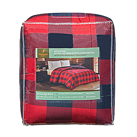 Microfiber Red Buffalo Plaid Down Alternative Comforter