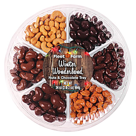 34 oz Winter Wonderland Nuts & Chocolate Tray