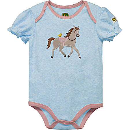Infant Sky Blue Horse Bodysuit