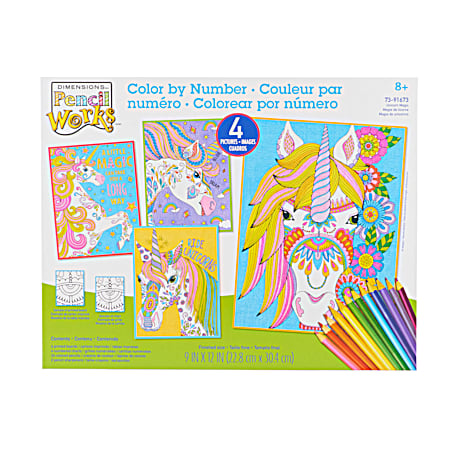 Pencil Works Unicorn Magic Color by Number Kit