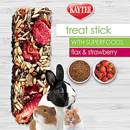 5.5 oz Treat Stick w/ SUPERFOODS Flax & Strawberry for Small Animals