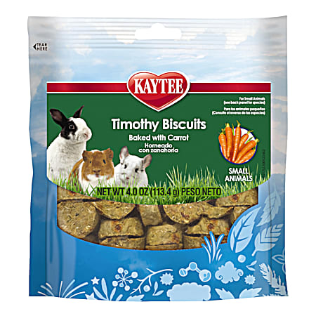 4 oz Timothy Biscuits Baked W/ Carrot Treats for Small Animals