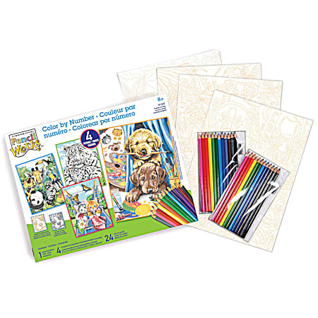 Pencil Works Friendly Animals Color By Numbers Kit