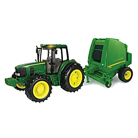 1/16 Scale John Deere 7330 Tractor & Round Baler