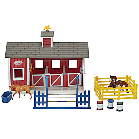 Red Stable Playset w/ 2 Horses