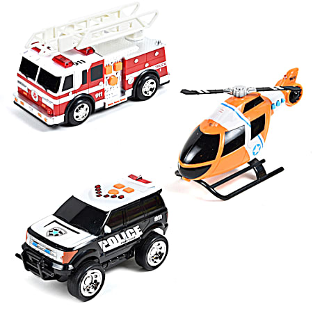 Mini Fire & Rescue Vehicles - 3 Pk