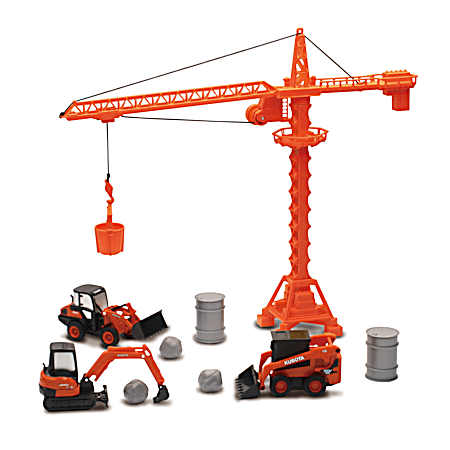 Die-Cast Construction Equipment & Crane Playset
