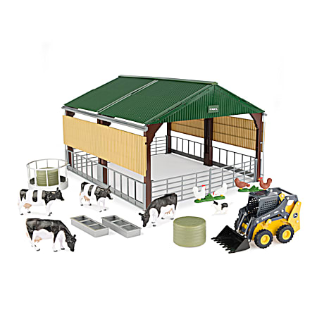 1/32 Farm Country Livestock Building w/ John Deere Skid Steel & Accessories
