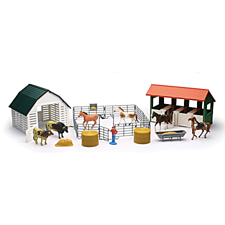 Horse & Cattle Playset