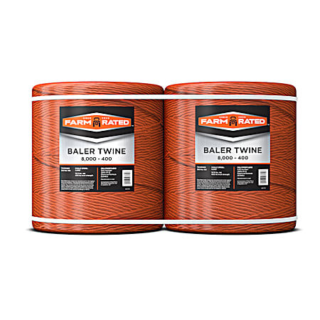 4,000 ft Orange Polypropylene Baler Twine - 2 Pk