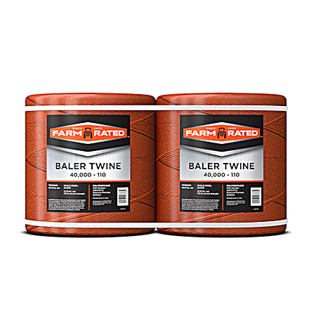40000 ft Orange 110 Polypropylene Baler Twine - 2 Pk
