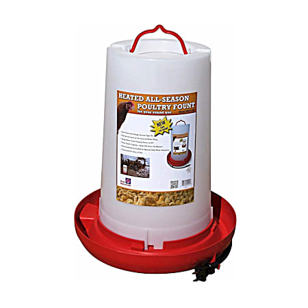 3 gal Heated Plastic Poultry Fountain